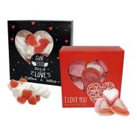Boîte de guimauves et bonbons en forme de coeur assortis de 50 g - 1 unité