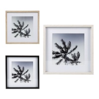 Cadre photo ombre palmier noir et blanc pour photos 25 x 25 cm - DCasa
