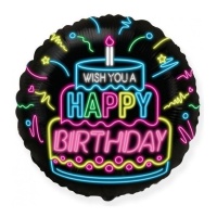 Ballon néon Happy Birthday 45 cm - Conver Party