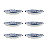 Assiette géométrique bleue 20 cm - Vessia - 6 pcs.