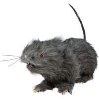 Rat à fourrure grise de 30 cm avec lumière