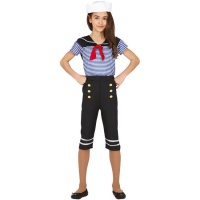 Costume de marin avec foulard rouge pour filles