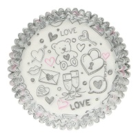 Caissettes pour cupcakes Love Doodle - FunCakes - 48 pcs.