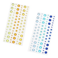 Stickers en cristal de différentes teintes et tailles - 84 pcs.