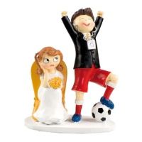 Figurine de marié footballeur 19,5 cm pour gâteau de mariage