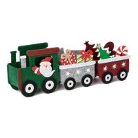 Train du Père Noël avec wagons en feutre de 27 cm