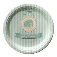 Assiettes vintage motif éléphant - 18 cm - lot de 8 pièces