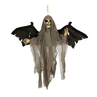 Squelette crâne squelette pendentif avec ailes avec lumière et son 45cm