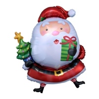 Ballon Père Noël avec sapin et cadeau 66 x 93 cm - Anagramme