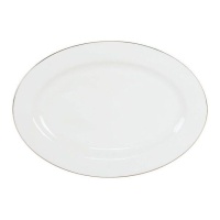 Assiette de 35,8 x 25,5 cm avec bordure dorée