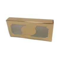 Boîte à nougat doré avec fenêtre 18,5 x 8,5 x 2,5 cm - Sweetkolor - 5 unités