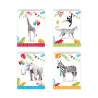 Sacs en papier avec des animaux amusants - 8 pcs.