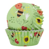 Gélules cupcakes abeilles et fleurs - PME - 30 unités