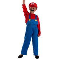 Costume de super plombier rouge et bleu pour garçon