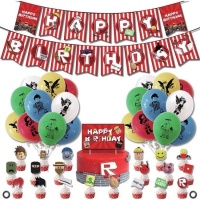 Kit Lego de ballons, guirlandes et toppers - Monkey Business - 23 pcs.