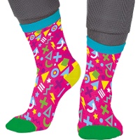 Chaussettes roses des années 80 pour adultes - 1 paire