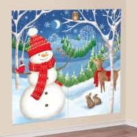 Bonhomme de neige décoratif mural 1,65 x 1,65 m - 2 pcs.