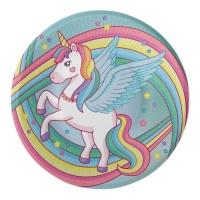 Assiettes magiques Licorne 23 cm - 8 pcs.