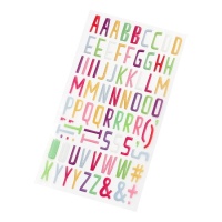 Stickers de lettres colorées 3D - 80 pièces