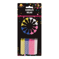 Bougies colorées en spirale 6 cm - 24 unités