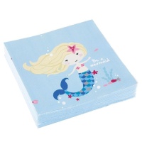 Serviettes de table Be a Mermaid 16.5 x 16.5 cm - 20 pièces