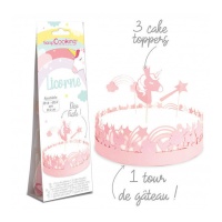 Décoration de gâteau et contour de licorne - Scrapcooking - 4 unités