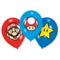 Ballons en latex Super Mario 27,5 cm - Amscan - 6 unités