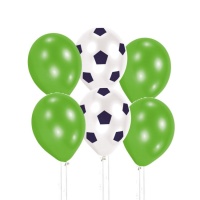 Ballons de football en latex 23 cm - Sempertex - 6 pcs.