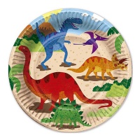 Assiettes Dinosaures 23 cm - 6 unités