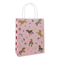 Sac cadeau de 27 x 20 cm avec chevaux joyeux - 1 unité