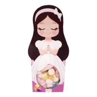 Sac à silhouette de communion pour fille avec guimauves et gelées assorties 48 g
