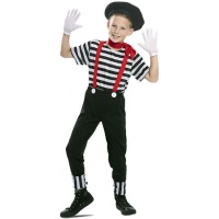 Costume de mime avec jarretelles rouges pour enfants