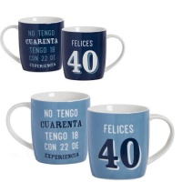 Mug 350 ml phrase Happy 40th birthday - 1 pièce