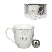 Tasse Tea Time 510 ml avec filtre à thé - DCasa