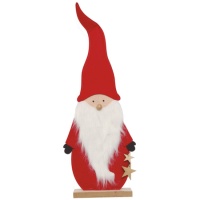 figurine de Père Noël en bois et feutre de 75 cm