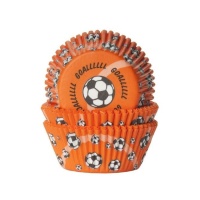 Capsules pour cupcakes de football orange - Maison de Marie - 50 pcs.
