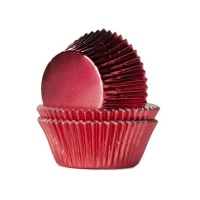 Capsules métalliques rouges de Noël pour cupcakes - Maison de Marie - 24 pcs.