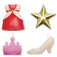 Bougies de princesse avec différents motifs 3,5 cm - PME - 4 pcs.