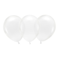 Ballons biodégradables en latex 26 cm verre transparent - PartyDeco - 100 unités