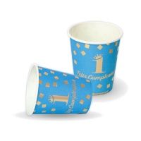 Verres de premier anniversaire bleu 9 x 8 cm - 6 pcs.