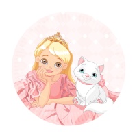 Assiettes Princesse avec chaton 18 cm - 8 pcs.