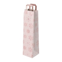 Sac à vin de Noël 35 x 10 x 8 cm rose - 1 pc.