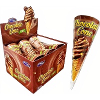Cône de biscuit et chocolat de 18 gr - 12 unités