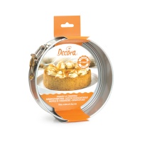 Moule rond en acier anti-adhésif amovible de 20 x 20 x 6,5 cm - Decora