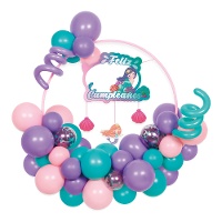 Kit de ballons sirène avec anneau et panneau - 36 unités