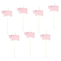 Bougies mini figurines Piggy - 8 pcs.