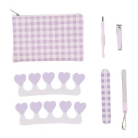 Set de manucure lilas de Vichy - 8 pièces