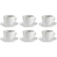 Tasse de café en porcelaine de 150 ml avec soucoupe - Service pour 6
