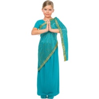 Costume hindou de Bollywood pour fille bleu