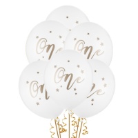Ballons latex 30 cm premier anniversaire - PartyDeco - 50 unités